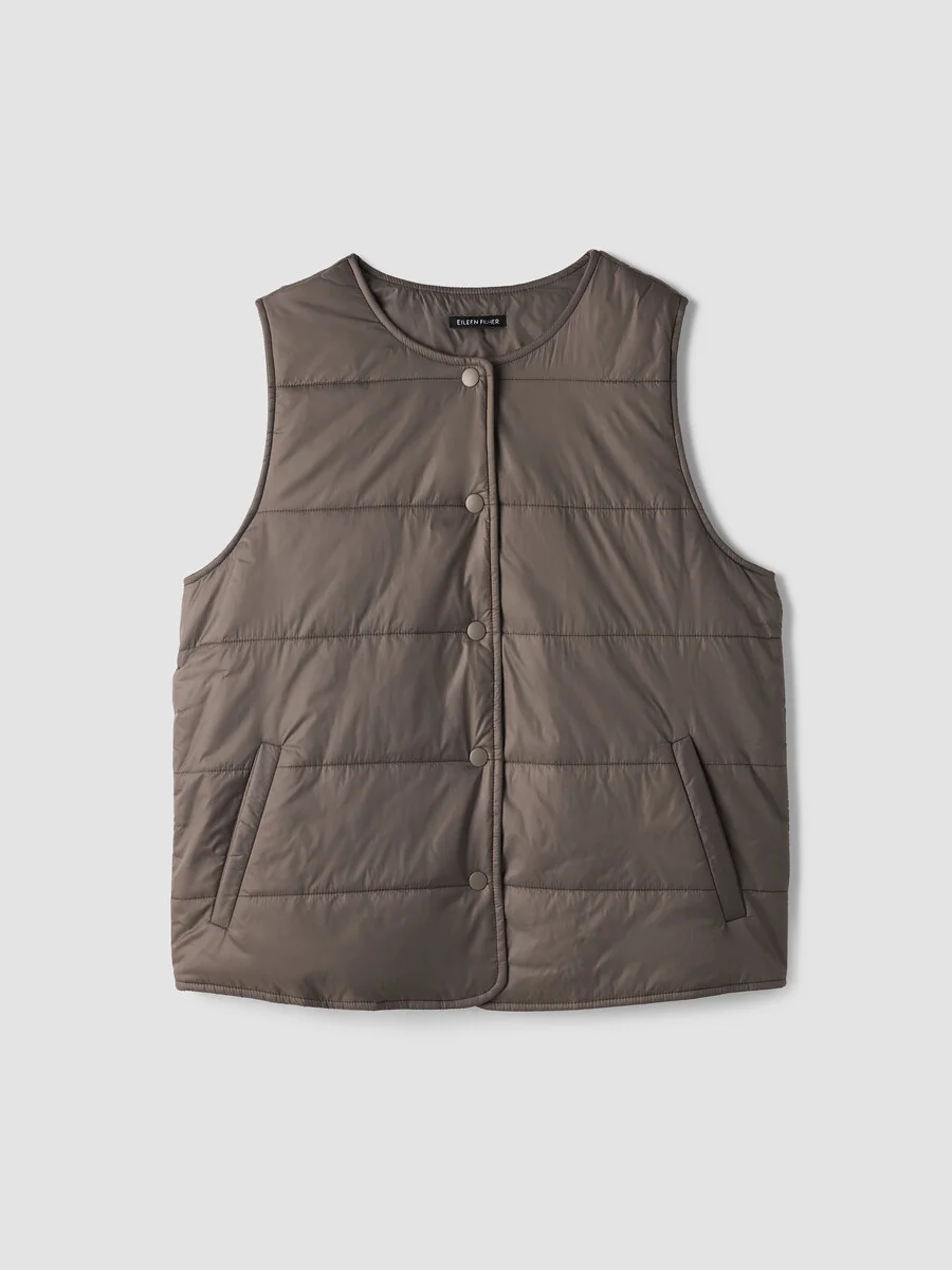 Eggshell Recycled Nylon Quilted Vest - 1