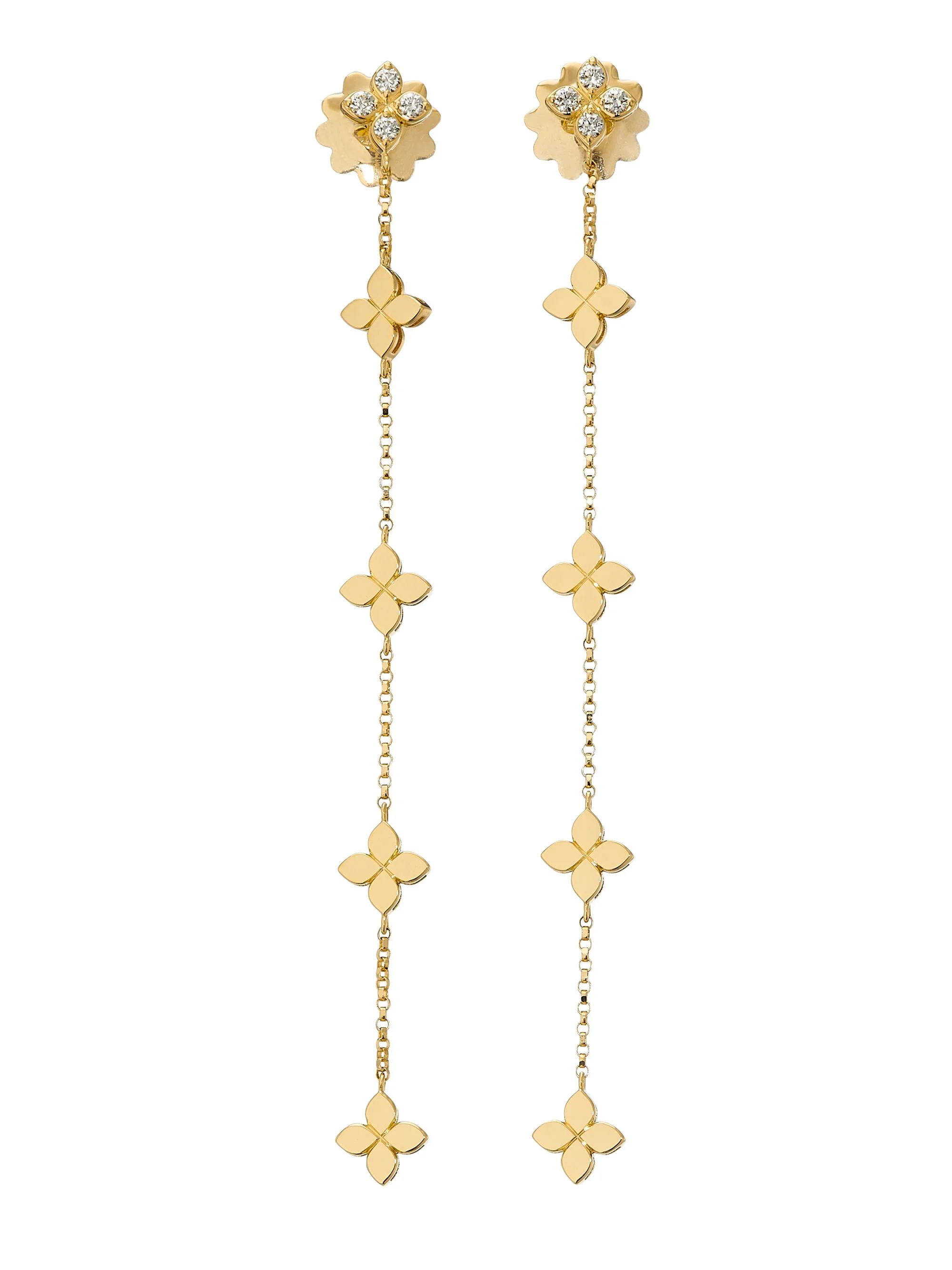 Women's Love In Verona 18K Yellow Gold & 0.19 TCW Diamond Chain Earrings - Yellow Gold - 1