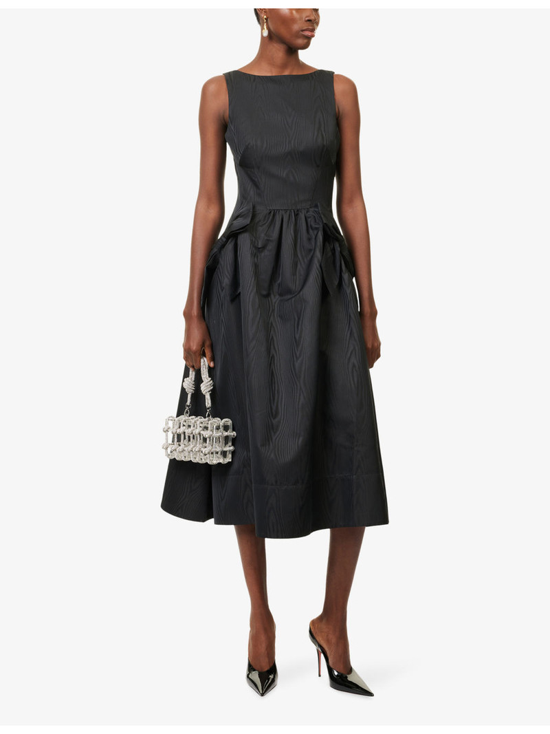 REBECCA VALLANCE Narcissa Bow-Embroidered Taffeta Midi Dress outlook