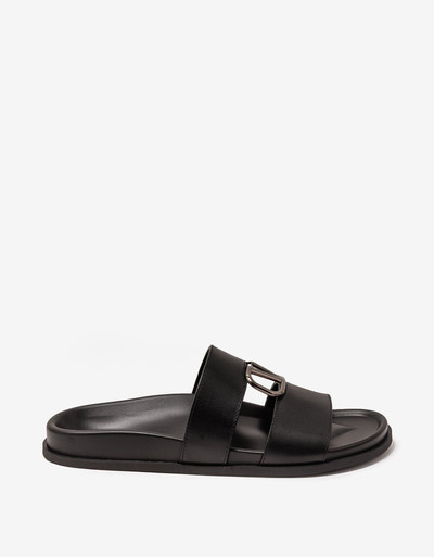 Valentino Black VLogo Slide Sandals outlook
