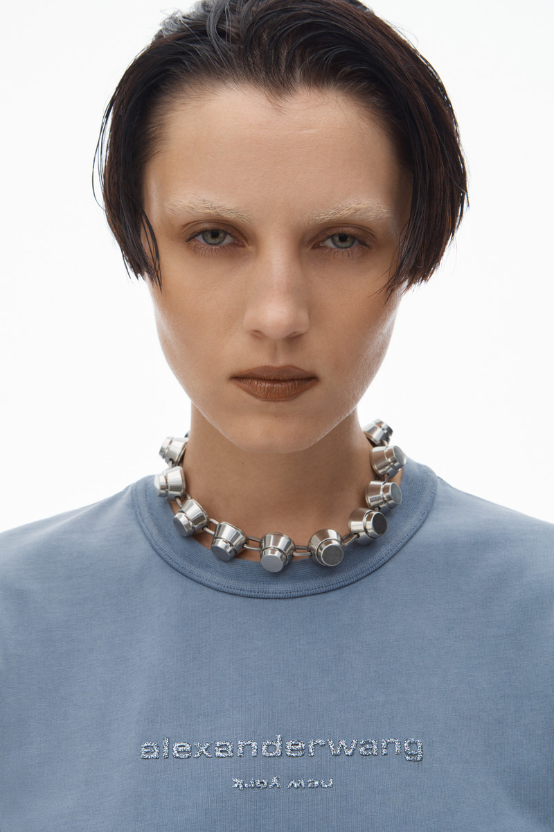 shrunken glitter puff logo tee in cotton 5