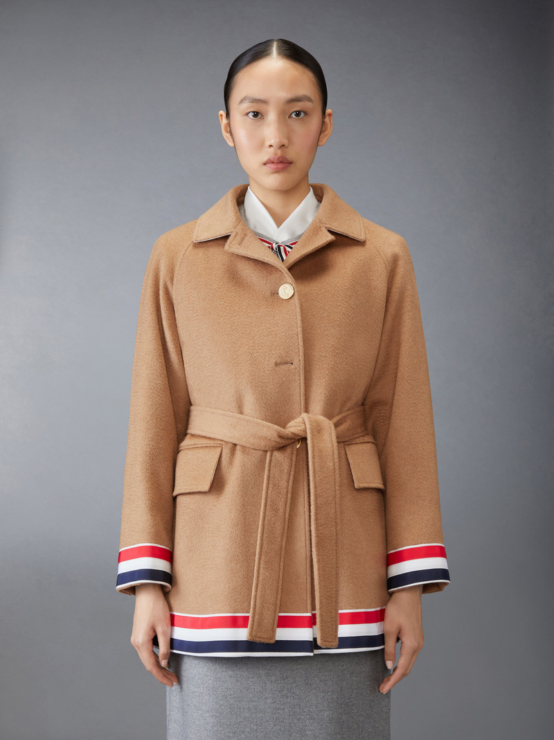 Thom Browne CAMEL HAIR CROPPED CAR COAT outlook