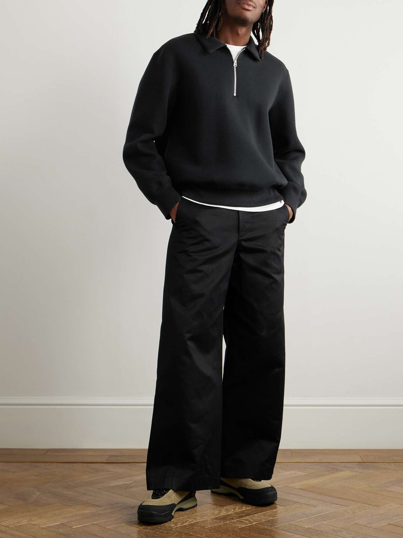 sacai Sponge Cotton-Blend Fleece Half-Zip Sweatshirt outlook
