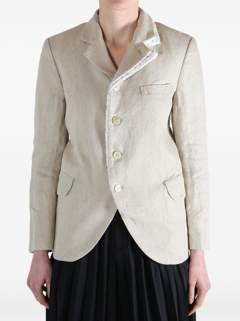 Comme Des Garçons asymmetric frayed-trim blazer outlook