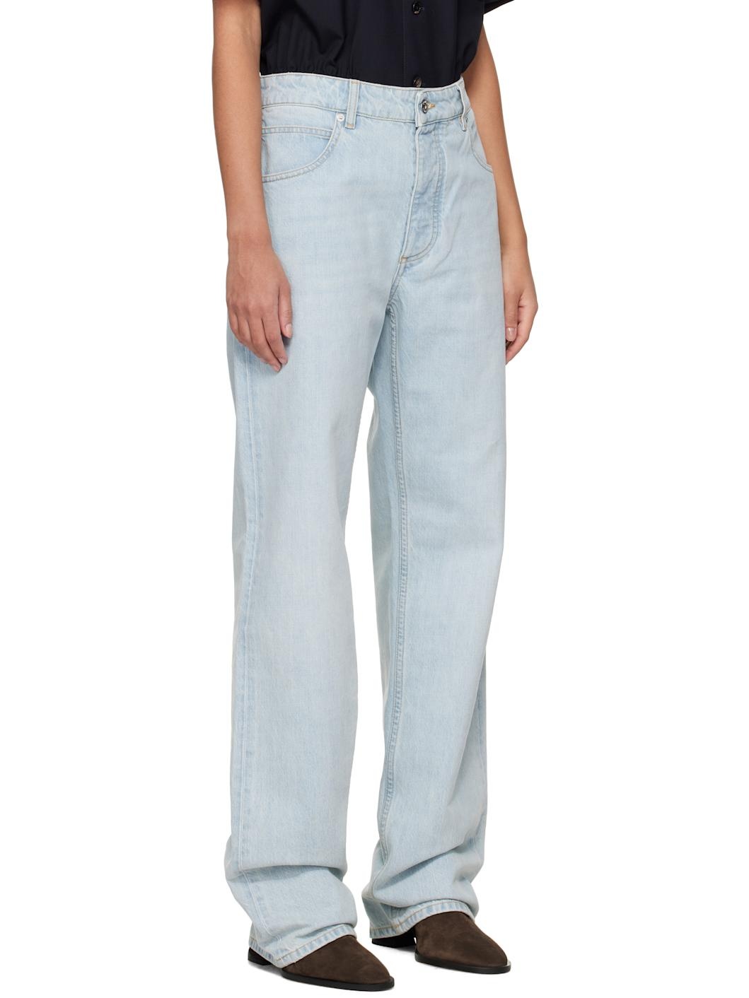 Blue Bleached Boyfriend Jeans - 2