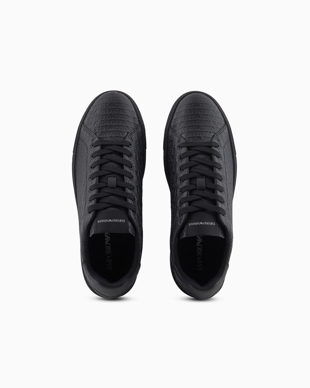LEATHER SNEAKERS WITH ALL-OVER LOGO LETTERING - 3
