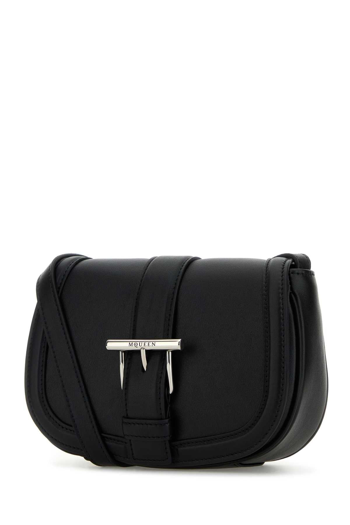Alexander Mcqueen Women Black Leather Mini Satchel Crossbody Bag - 2