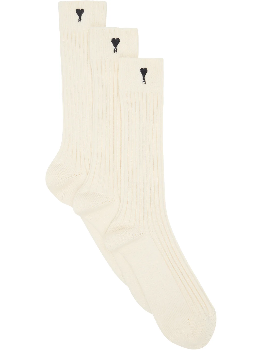 Three-Pack Off-White Ami De Coeur Socks - 1