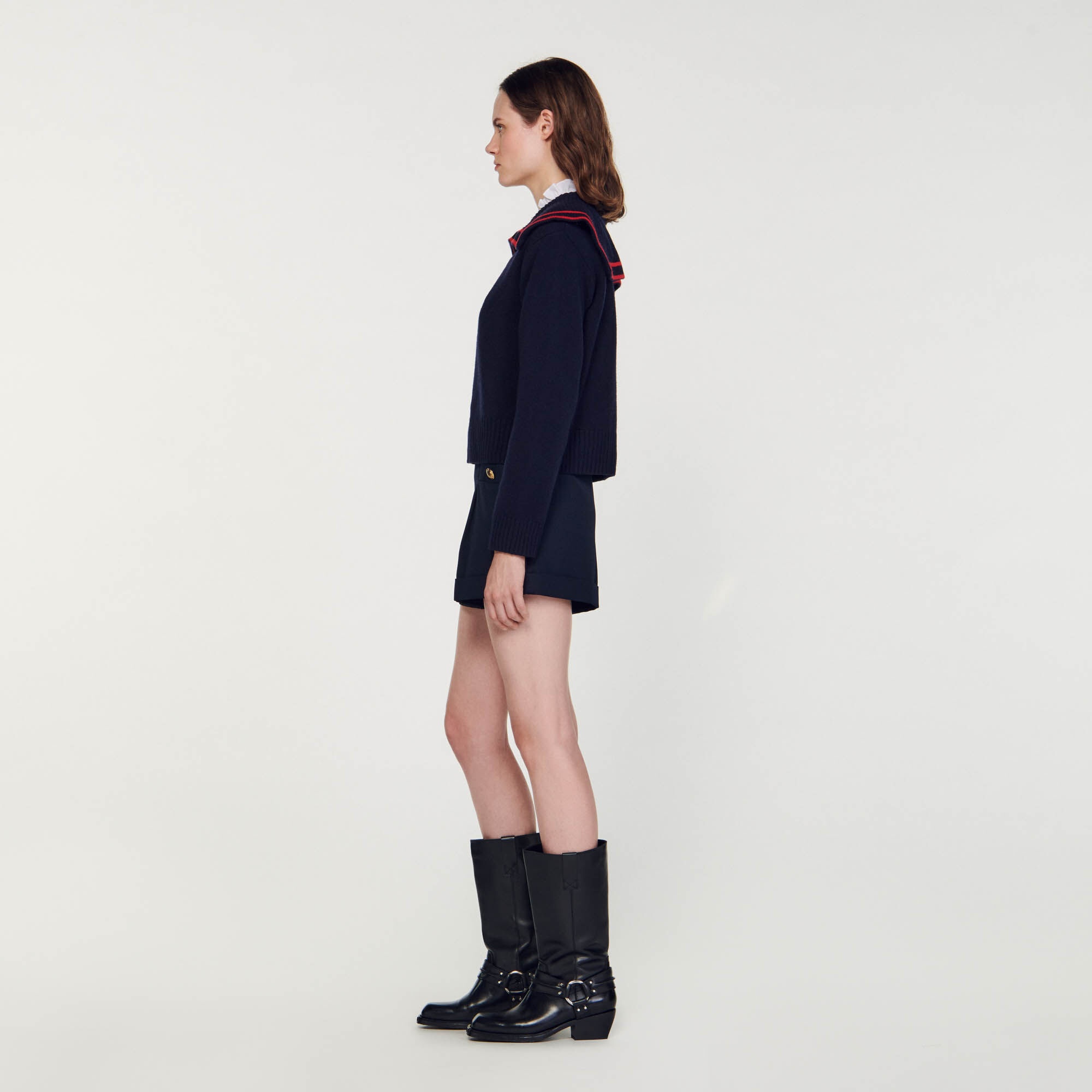 SWEATER WITH AN OPEN COLLAR - 7