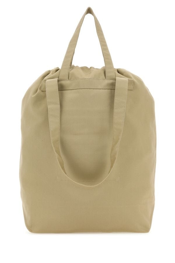 Khaki cotton blend shopping bag - 3