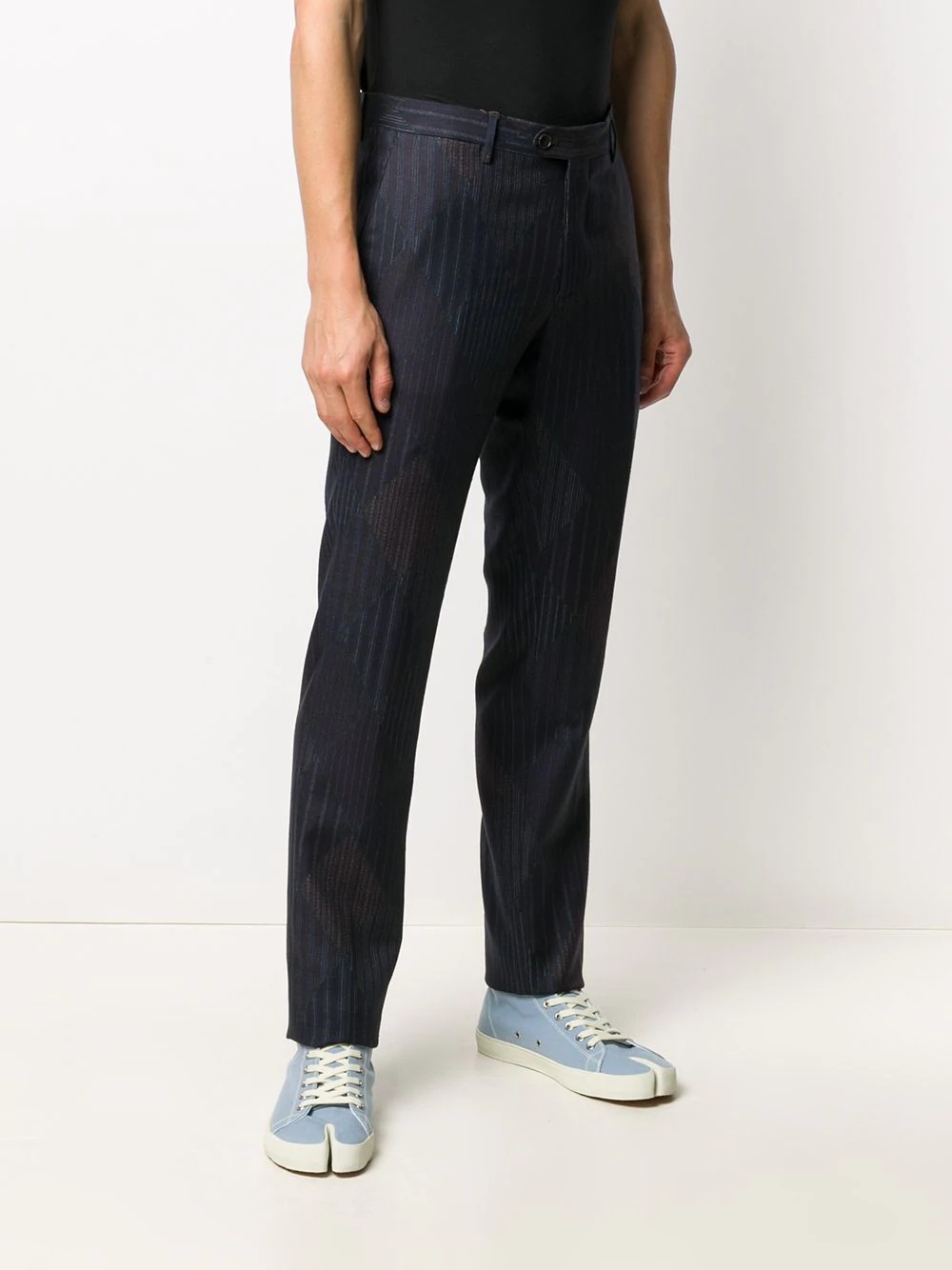 pinstripe tailored trousers - 3