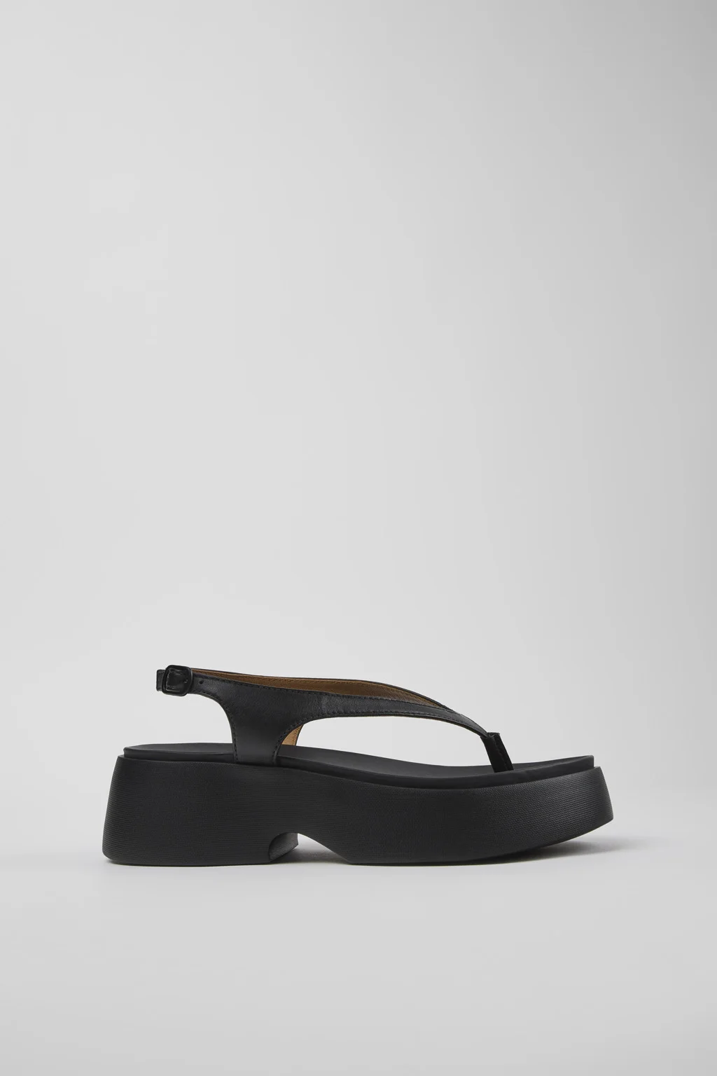 Tasha Black Leather Sandals for Women. - 1