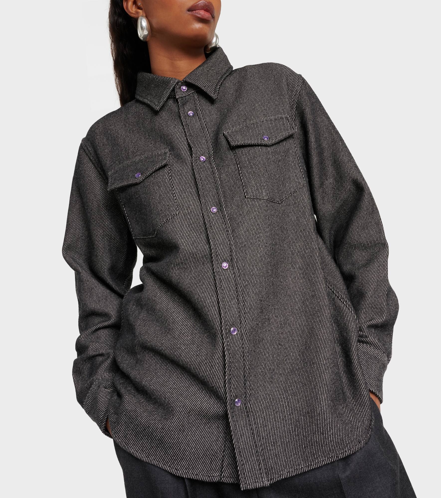 Cashmere and cotton denim shirt - 6