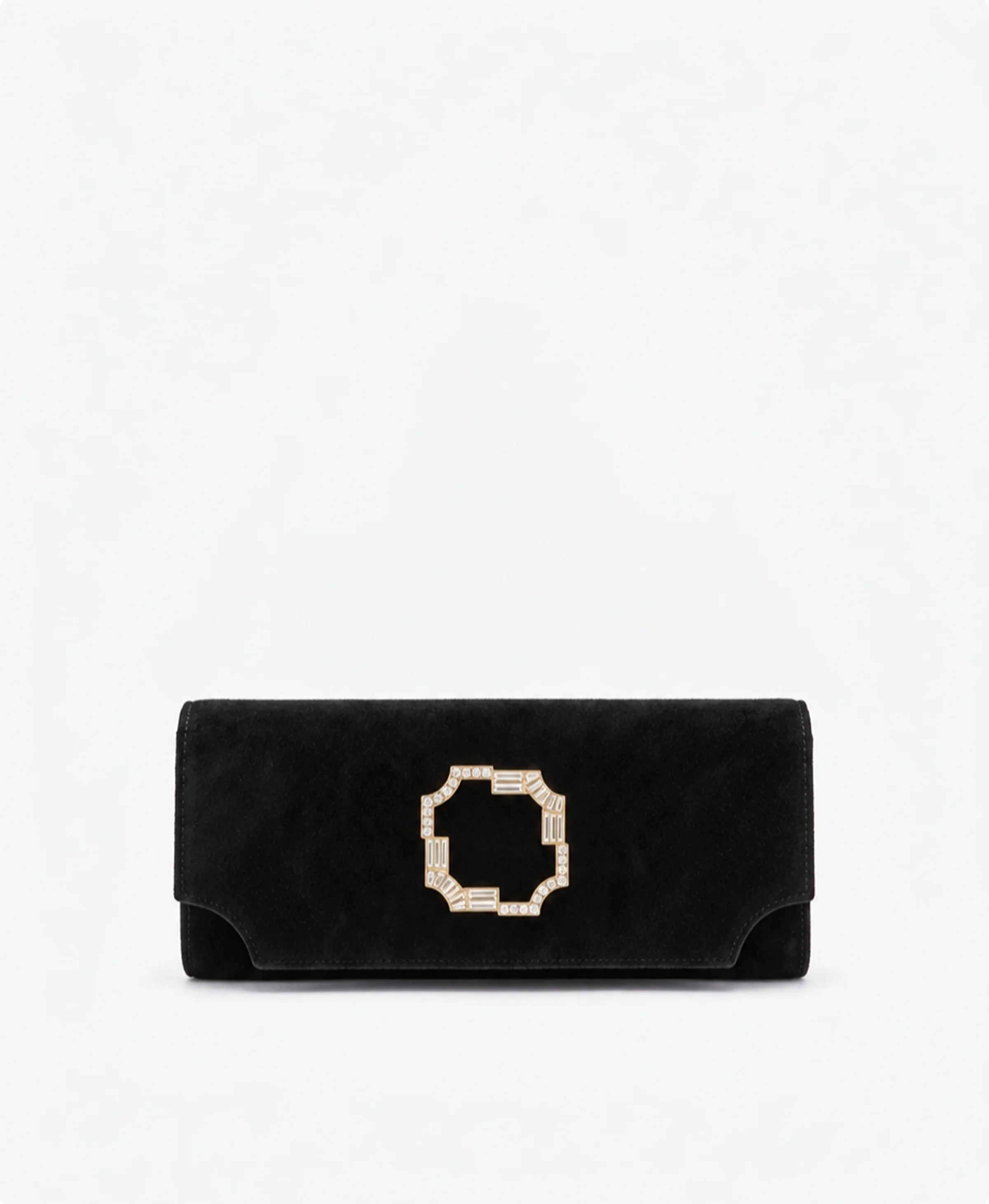 Vivien Black Suede Wallet on Chain - 1