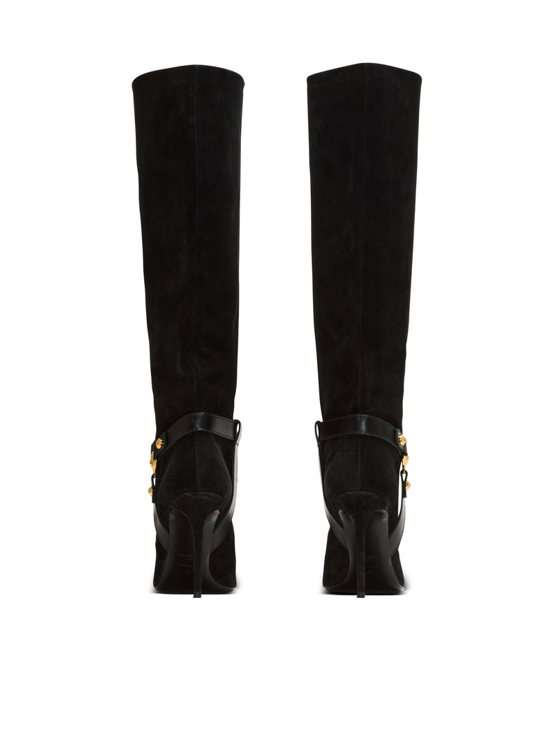 Slouchy suede heeled Eva boots 3