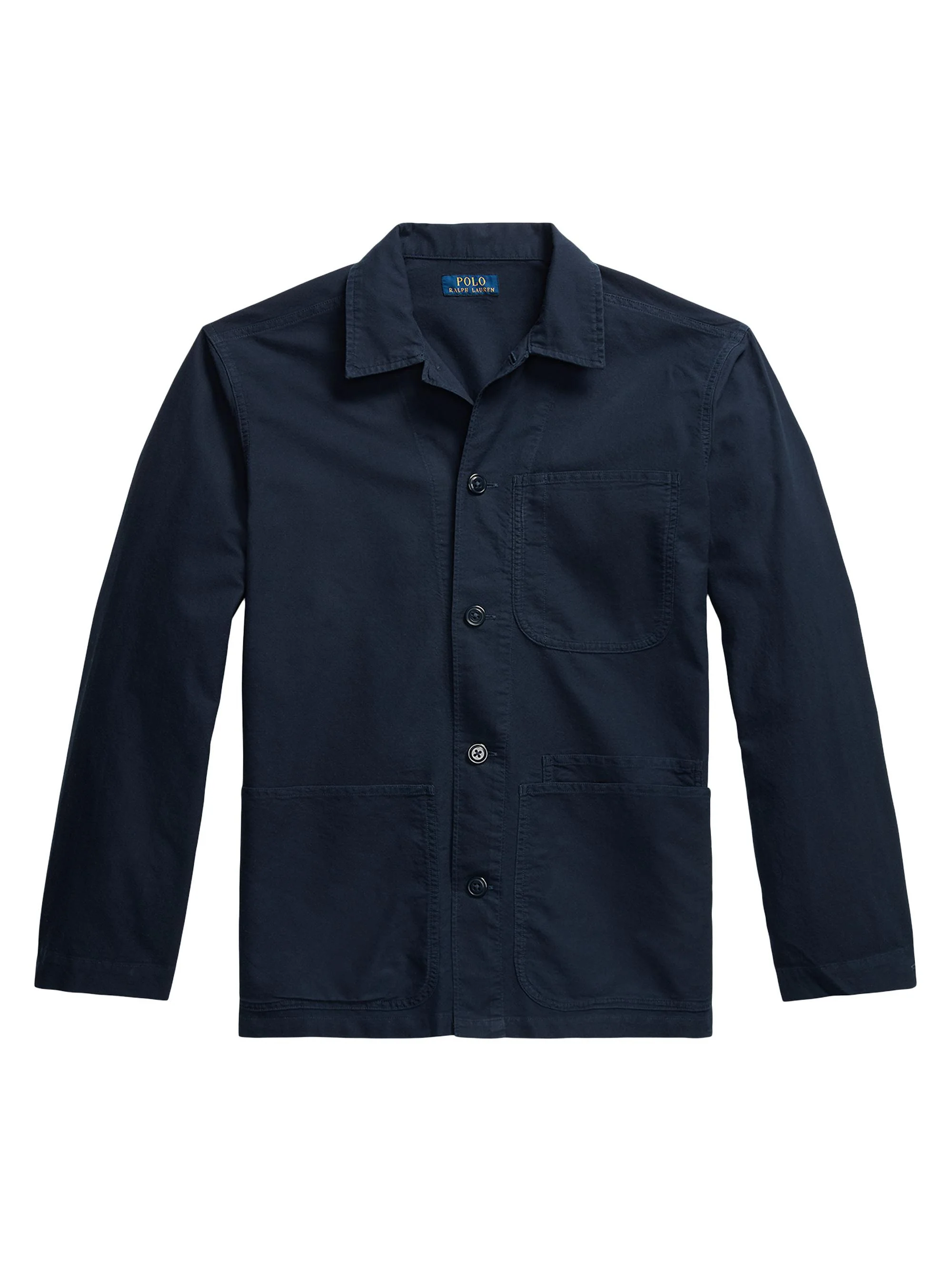 Men's Cotton Button-Front Shirt - Navy - 1