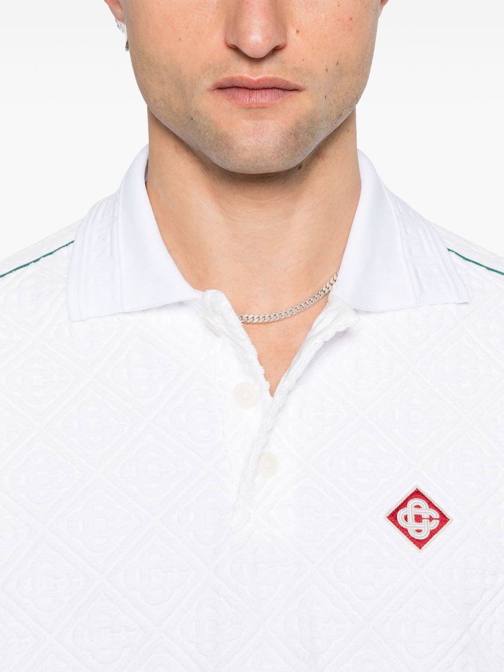monogram-pattern polo shirt - 4