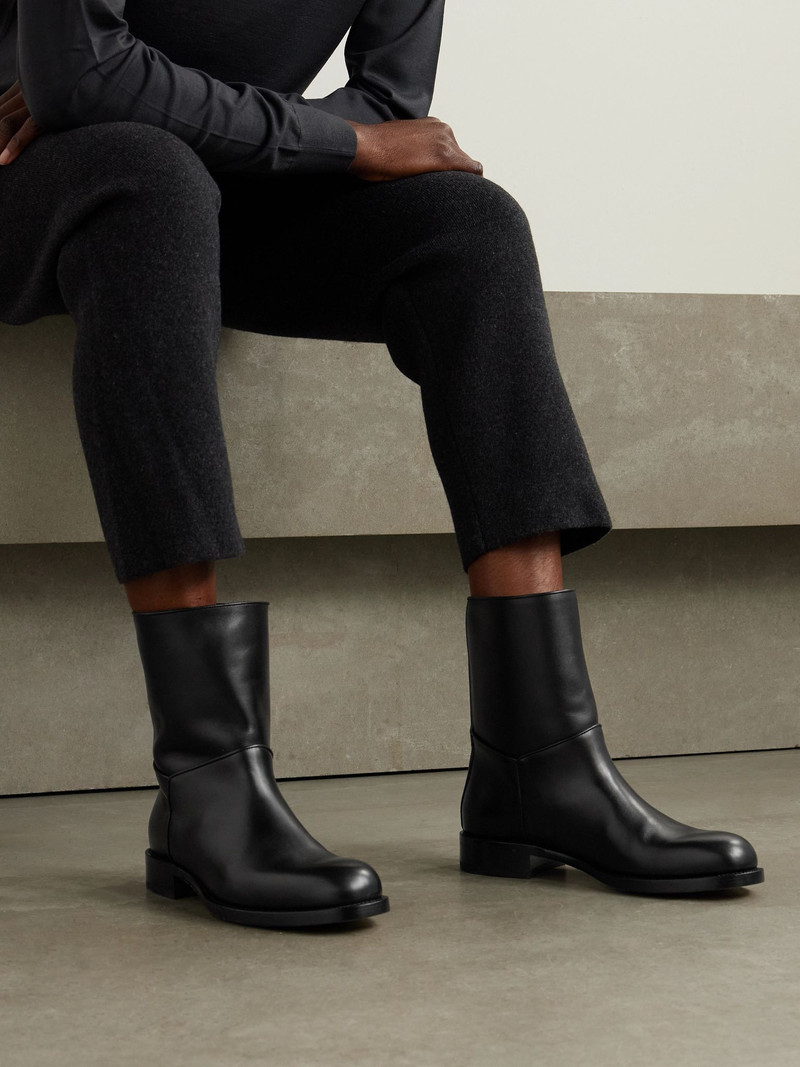 The Row Nobilis leather ankle boots Black outlook