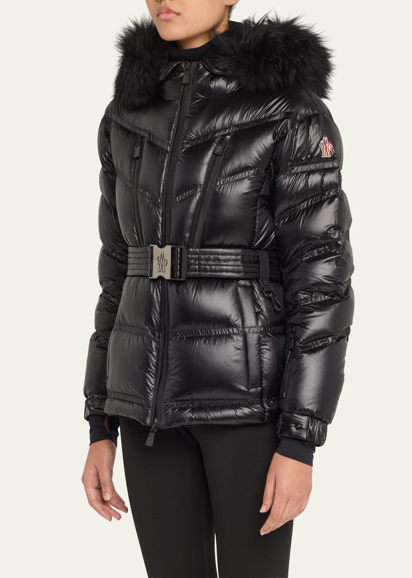 Bernis Down Ski Jacket with Detachable Shearling Trim - 4