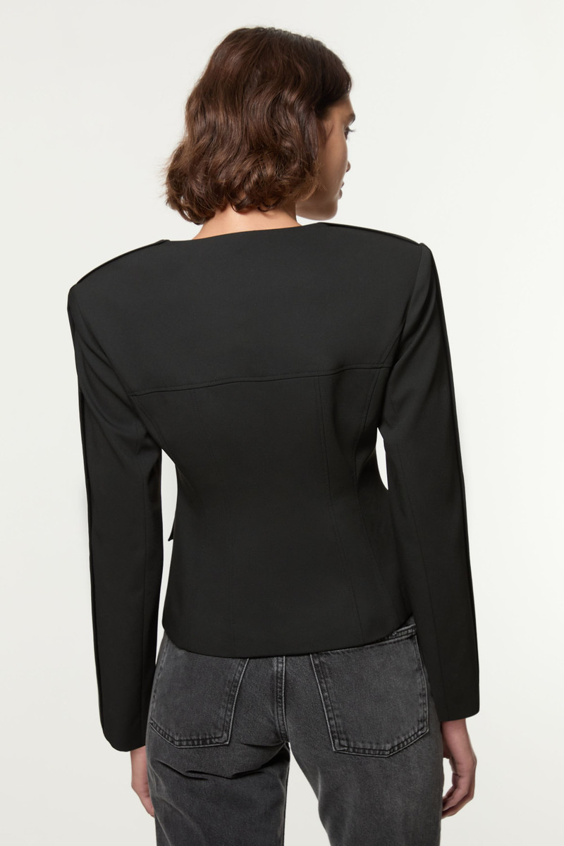 Tailored Viscose Zip Through Multi Stitch Jacket 5