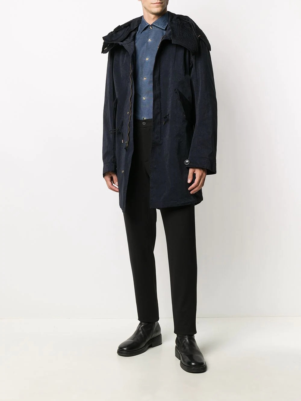 fishtail mid-length parka - 2