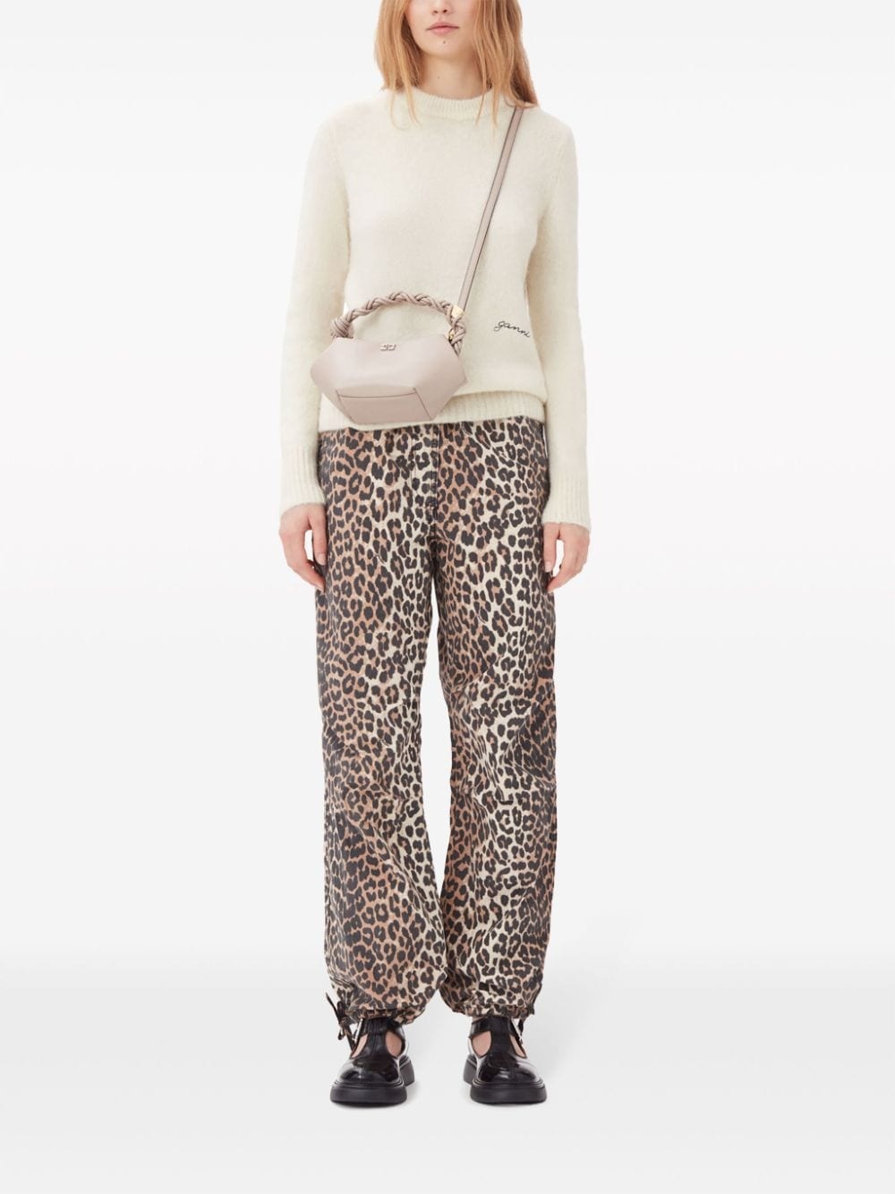 leopard-print drawstring trousers - 2