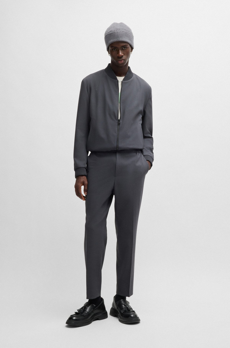 HUGO SLIM-FIT ZIP-UP JACKET IN PATTERNED STRETCH TWILL outlook