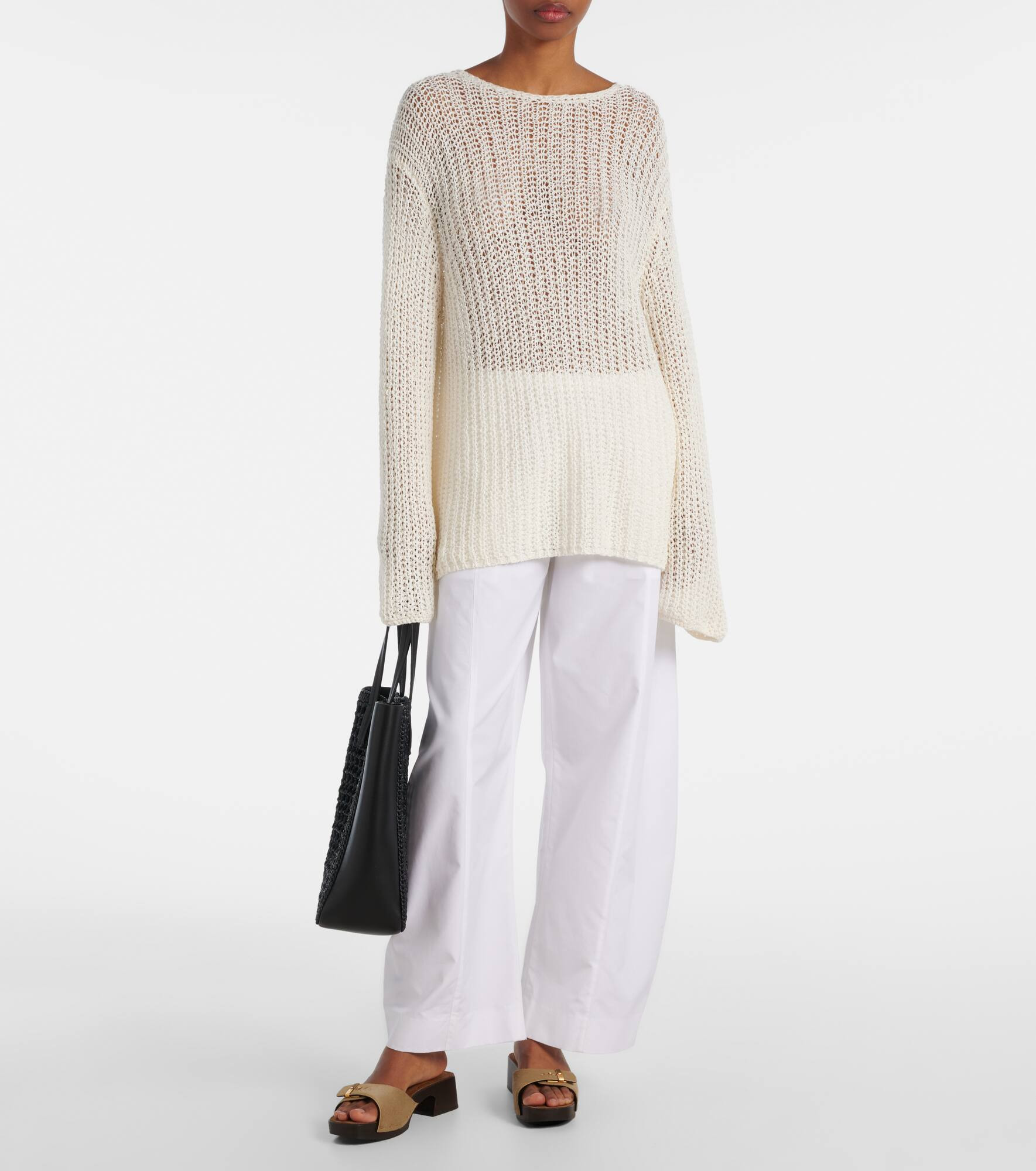 Clover cotton poplin wide-leg pants - 2