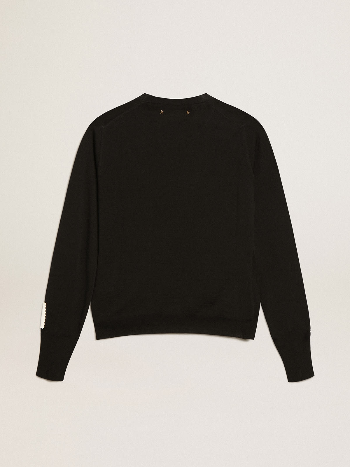 Women's round-neck sweater in black wool - 5