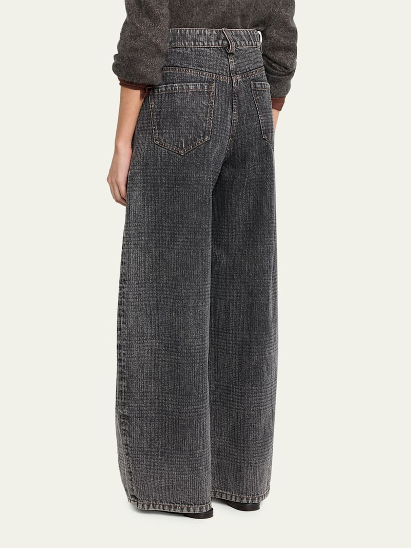 Wide-Leg Denim Trousers 3
