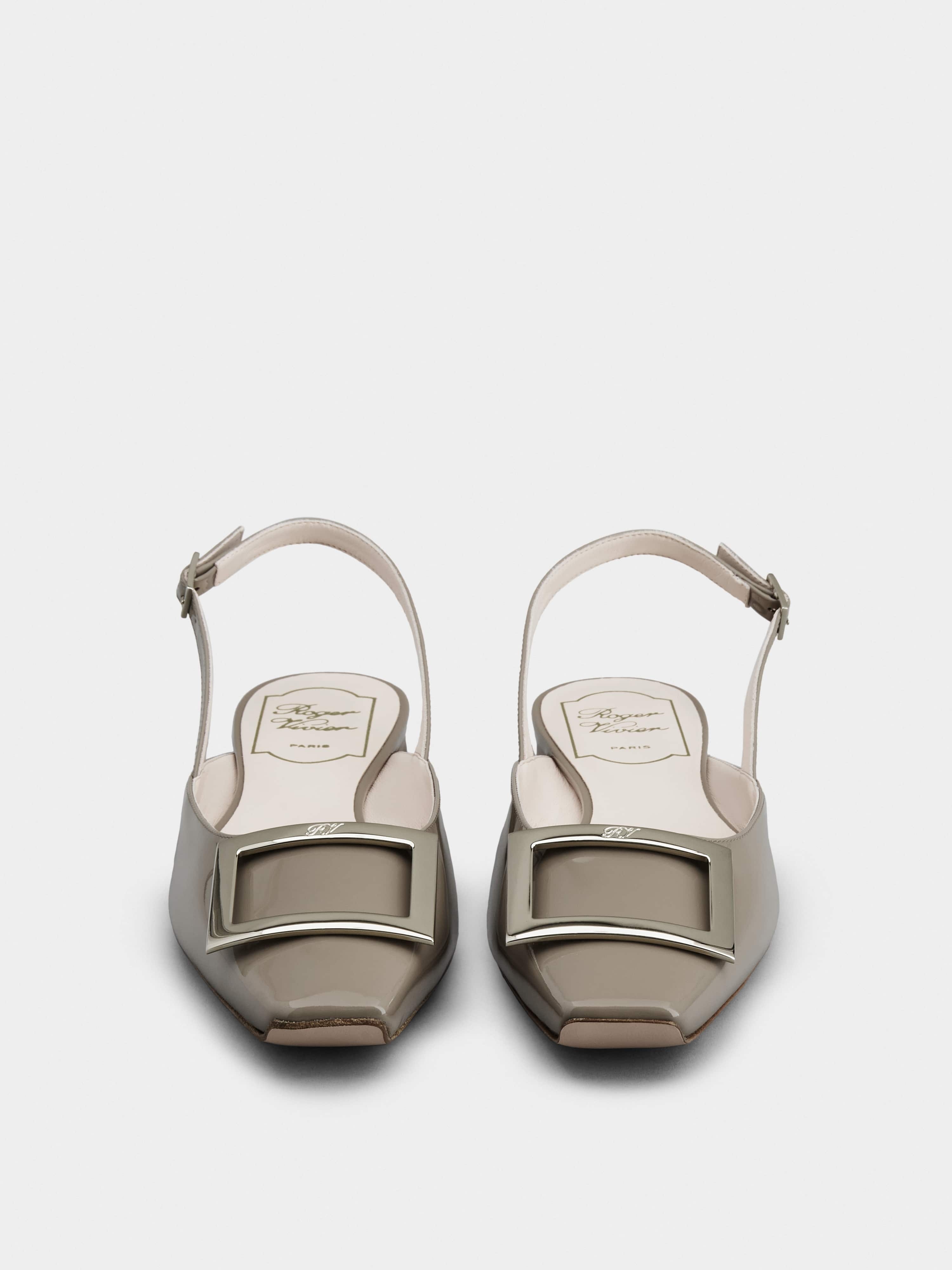 Trompette Metal Buckle Slingback Ballerinas in Patent Leather - 4