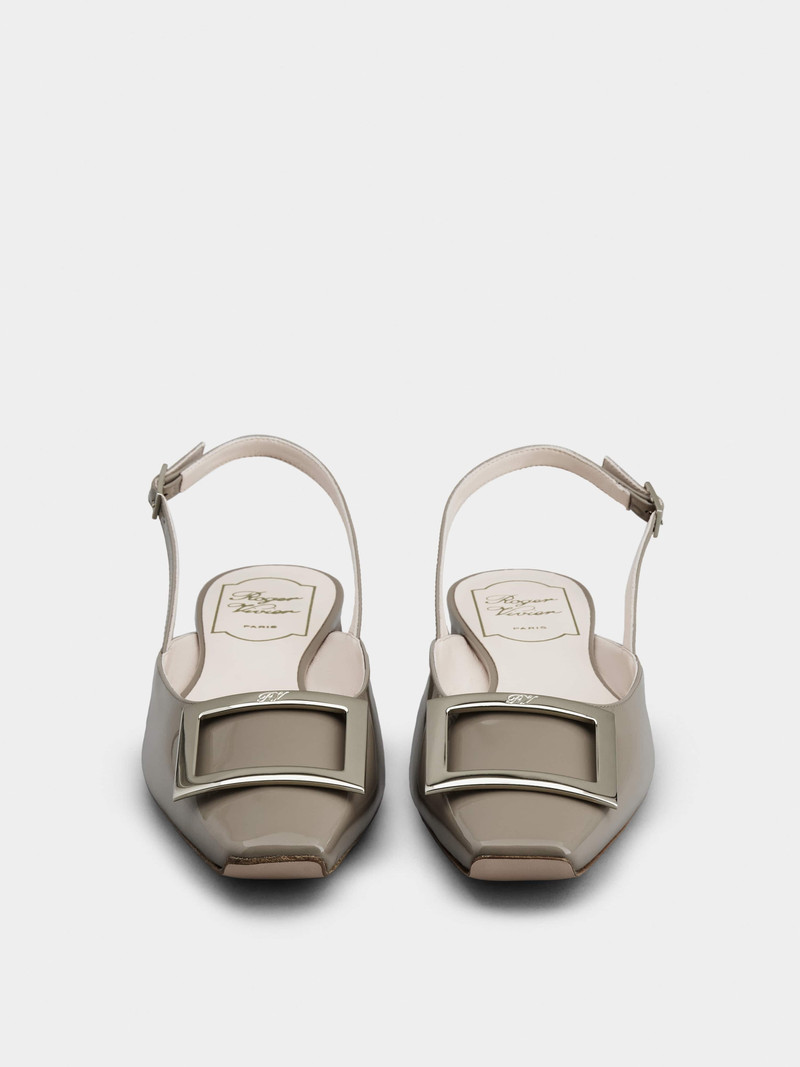 Trompette Metal Buckle Slingback Ballerinas in Patent Leather 4