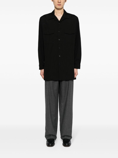 Yohji Yamamoto cuban-collar cotton shirt outlook
