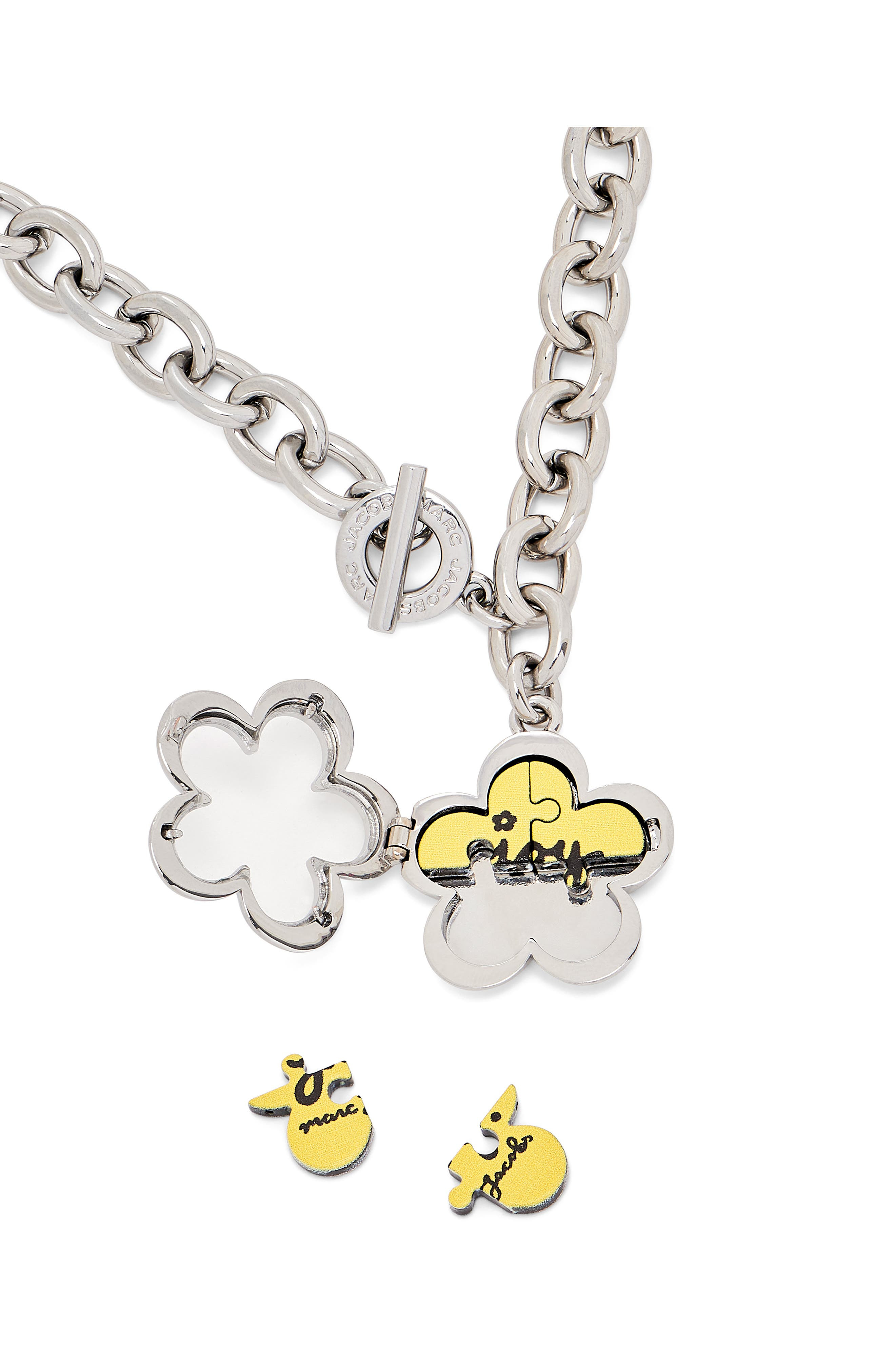 Marc Jacobs Daisy Puzzle Locket Necklace in Silver/Multi at Nordstrom - 4