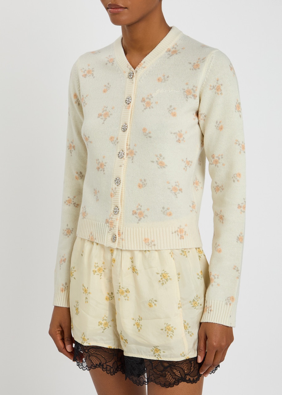 Ganni Floral-printed Wool-blend Cardigan - 2