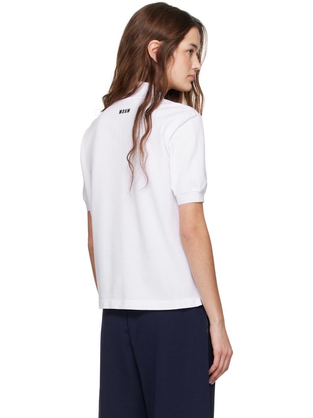White Logo Patch Polo - 3