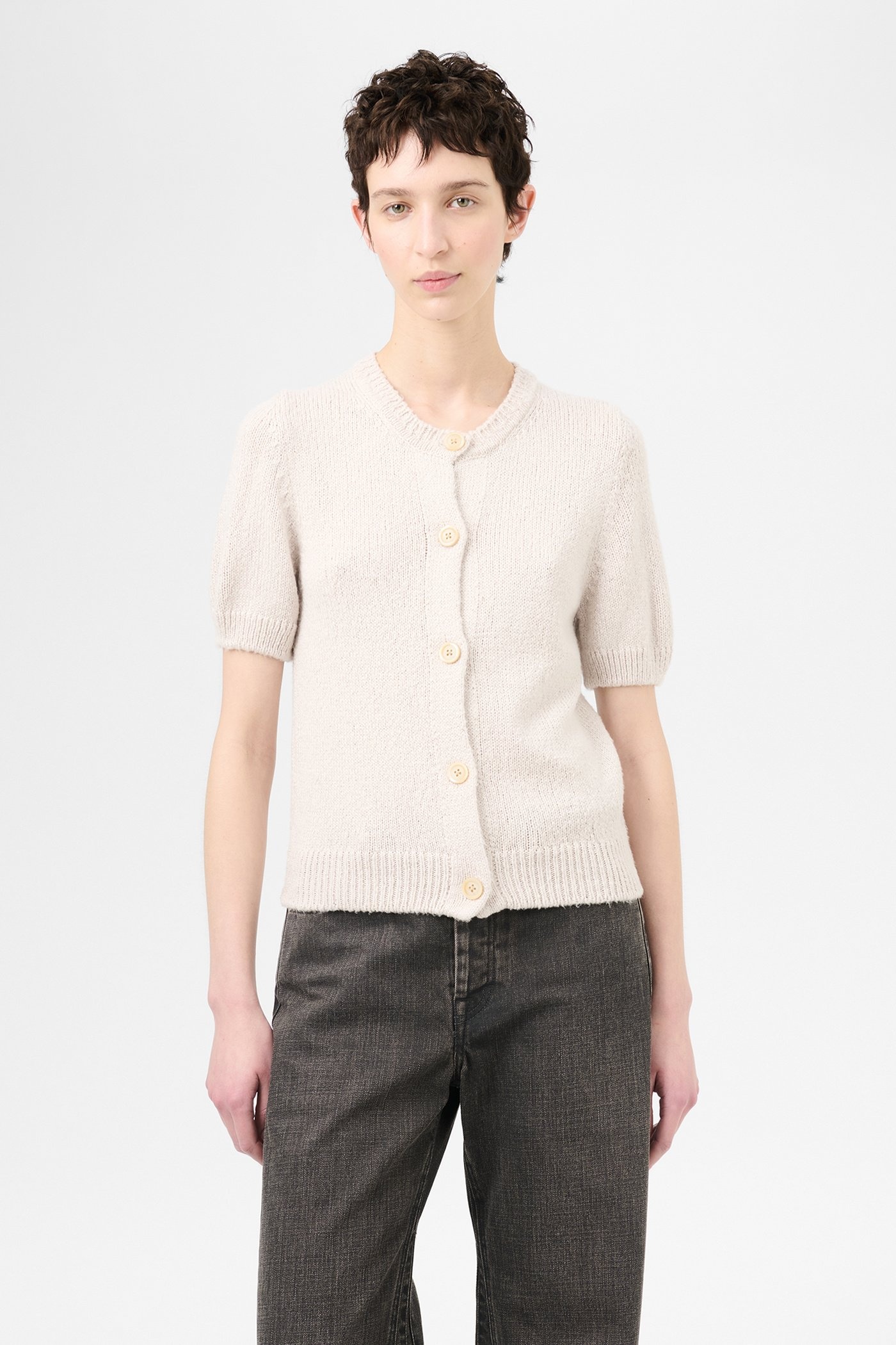 Shrunken Cardigan Oyster Cherub Silk - 3