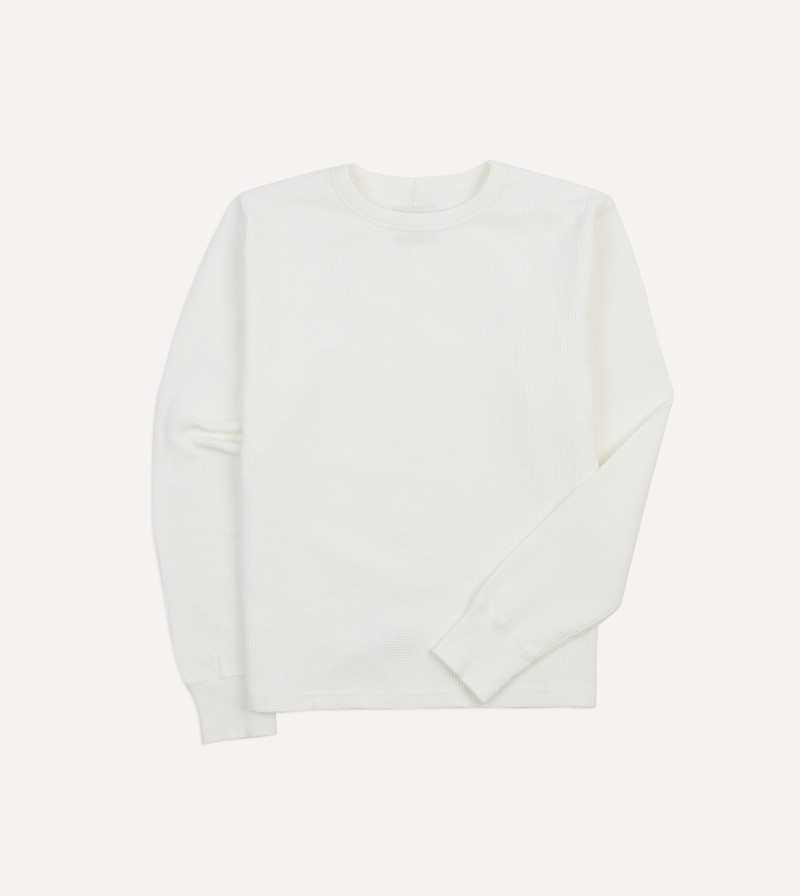 White Waffle Knit Long-Sleeve Hiking T-Shirt 1