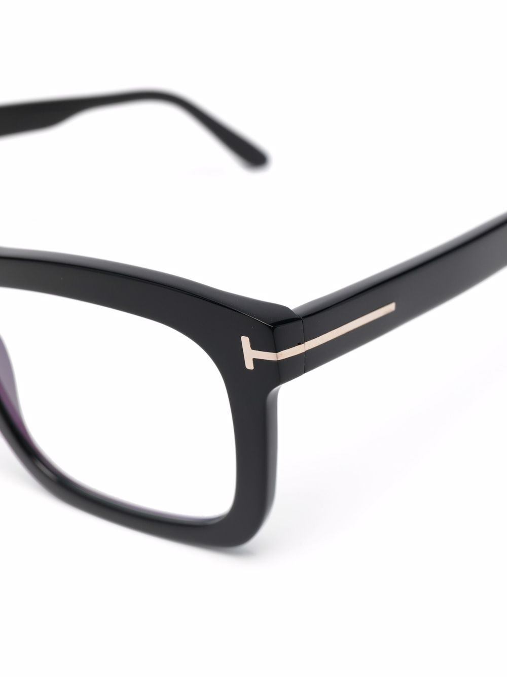 polished-effect square-frame glasses - 3