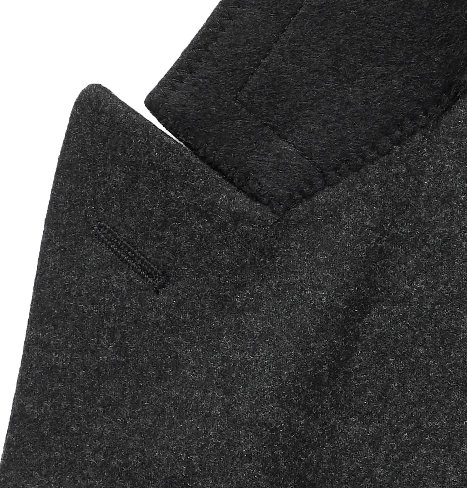 Charcoal Double-Breasted Cashmere-Blend Blazer - 3