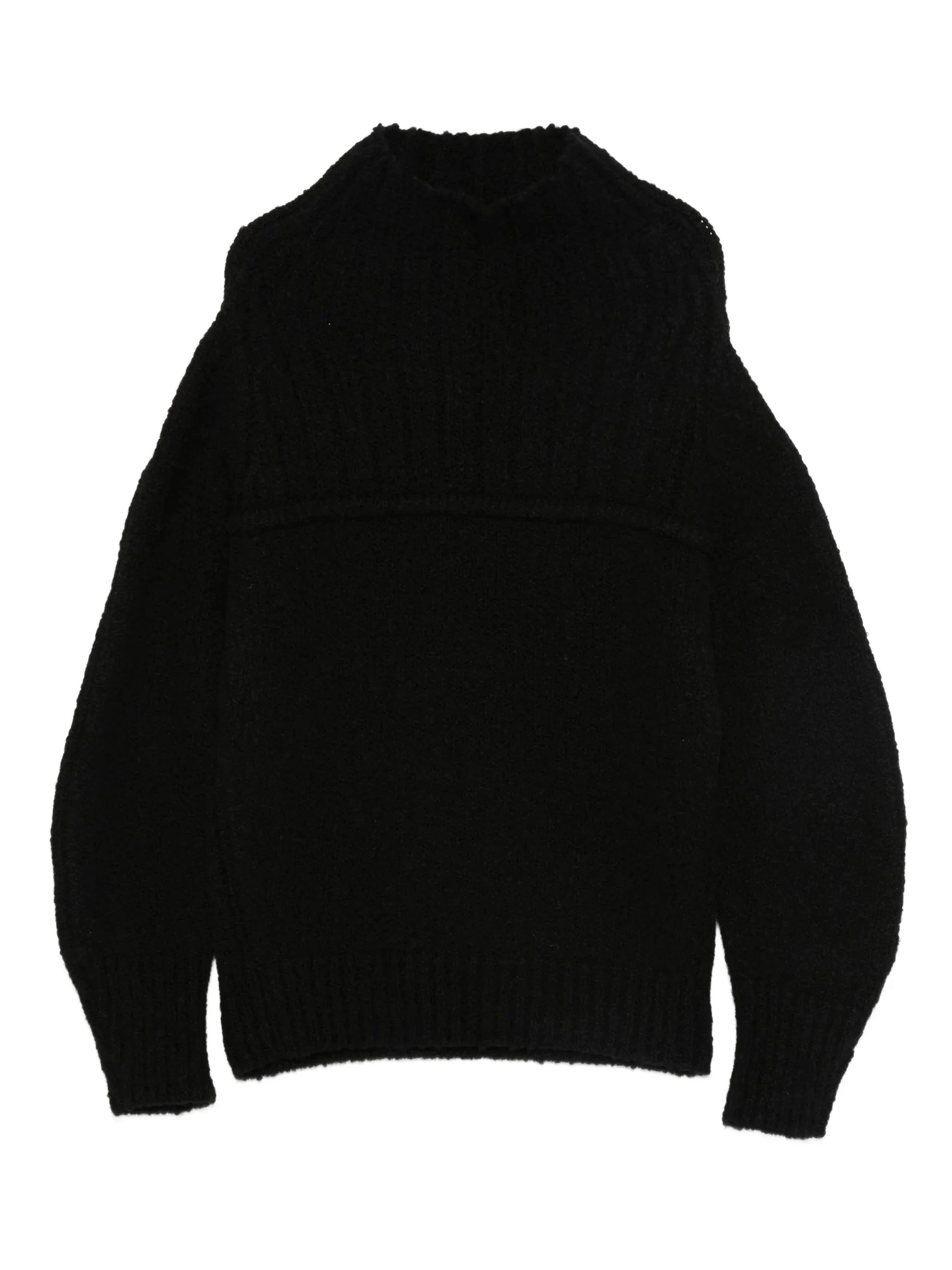 funnel-neck ribbed sweater - 1