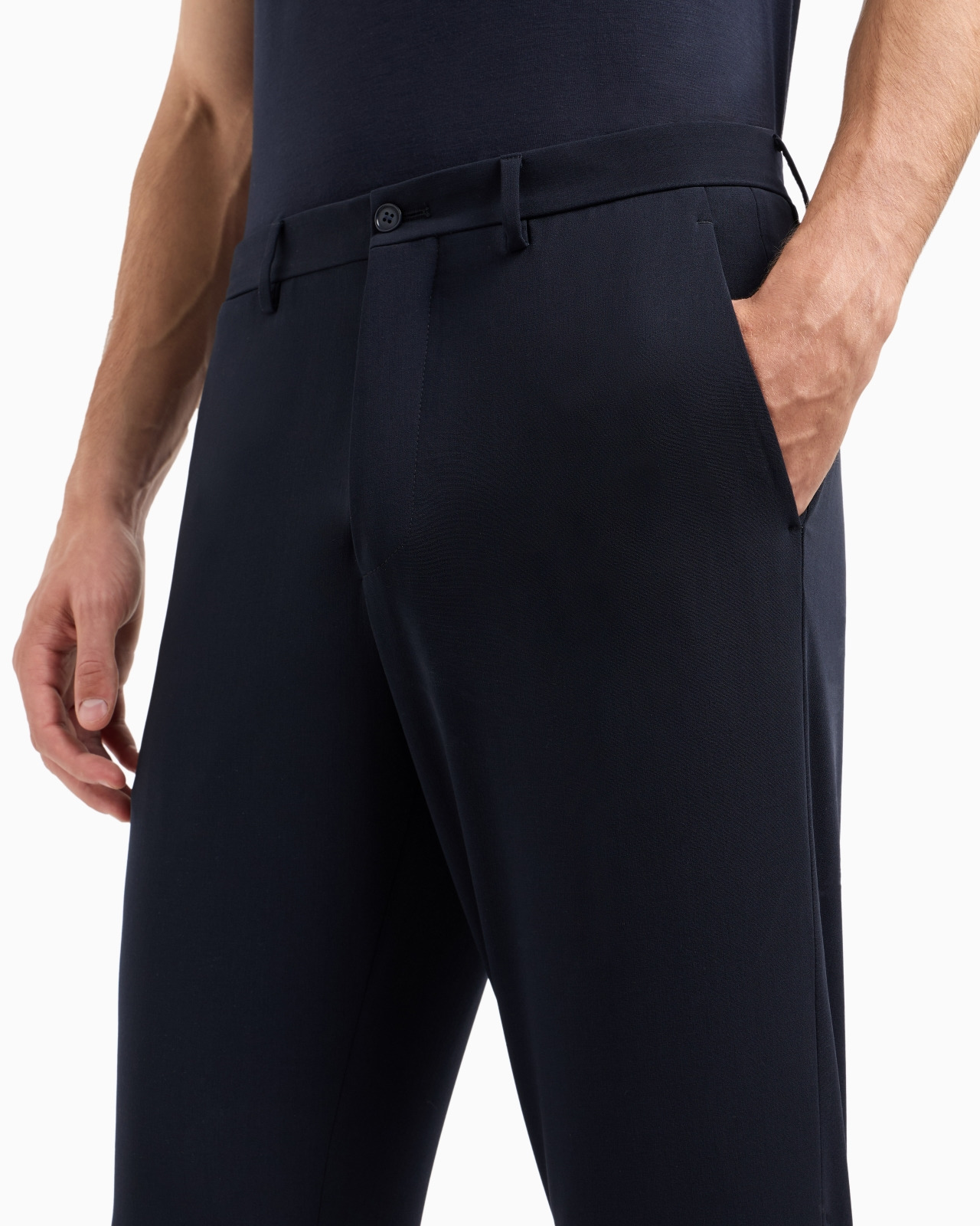 Two-way stretch wool-canvas trousers - 5