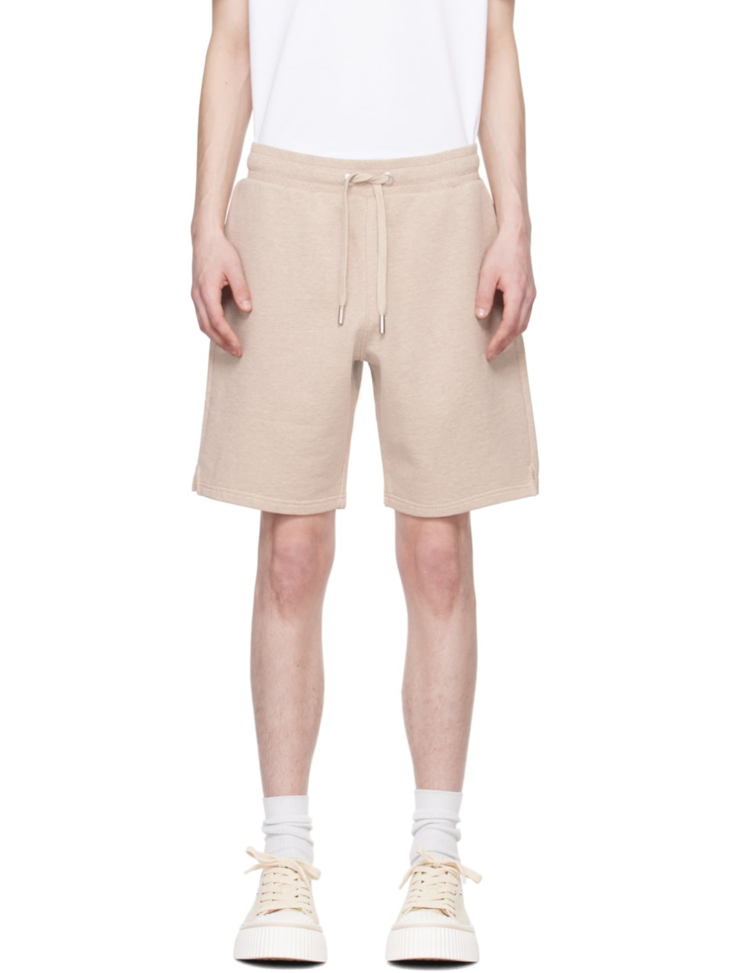 Beige Vented Shorts - 1