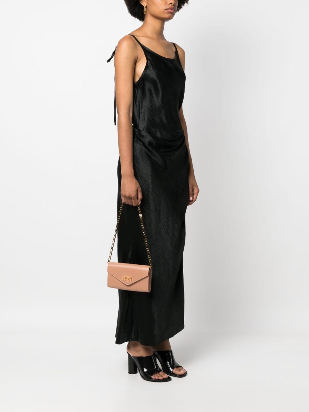 logo-lettering leather shoulder bag - 2