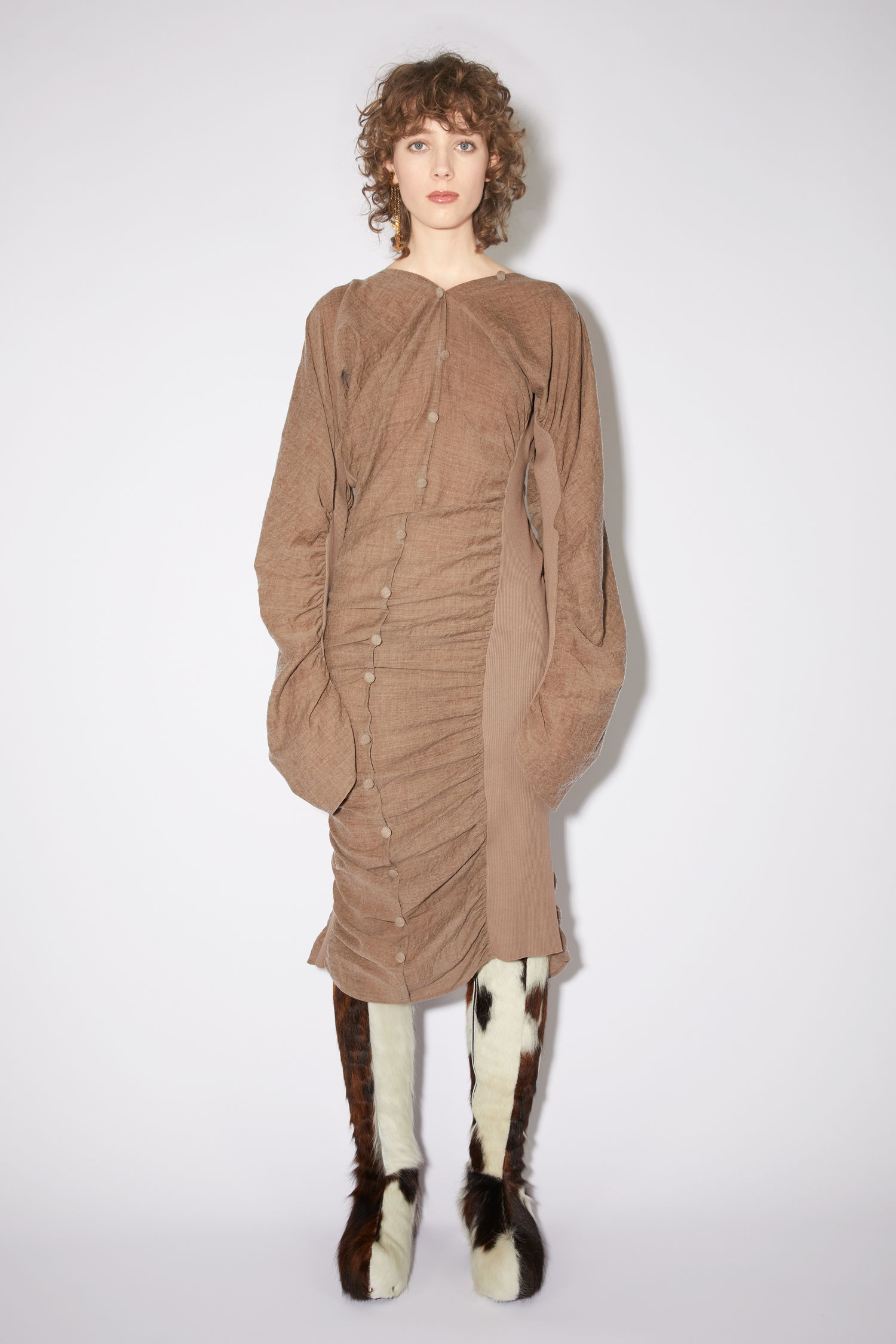 Full length dress - Dusty brown - 2