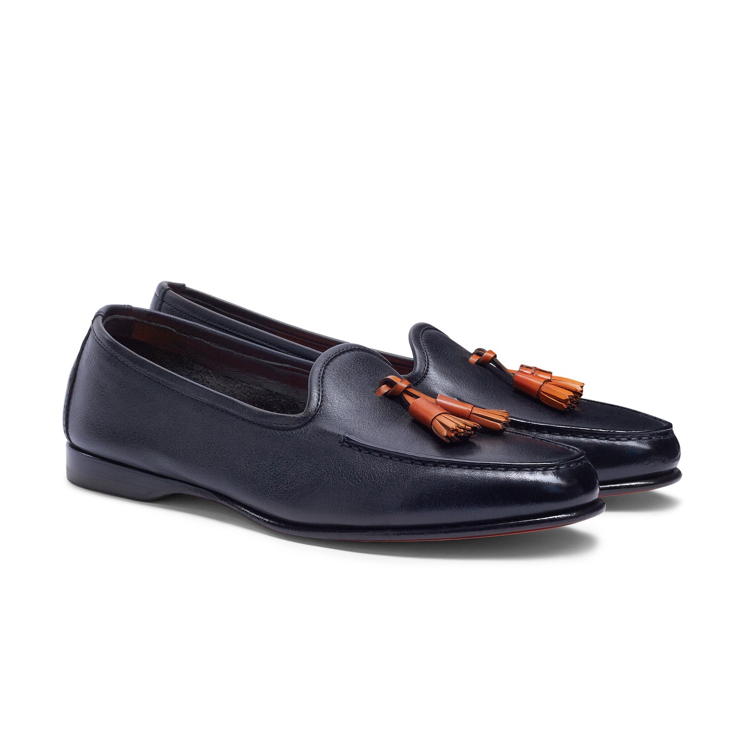 Men's black leather Andrea tassel loafer - 3