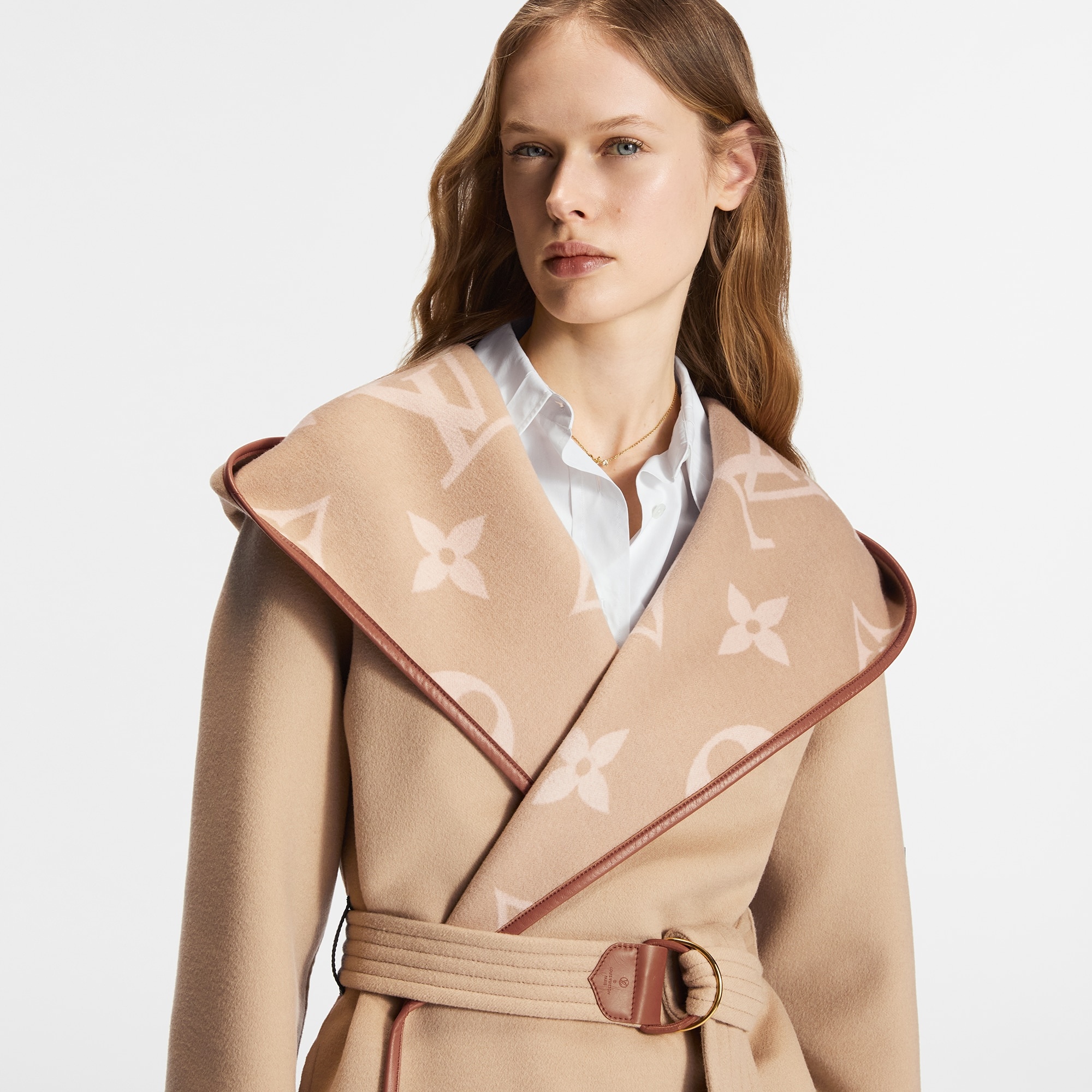 Belted Double Face Hooded Wrap Coat - 3