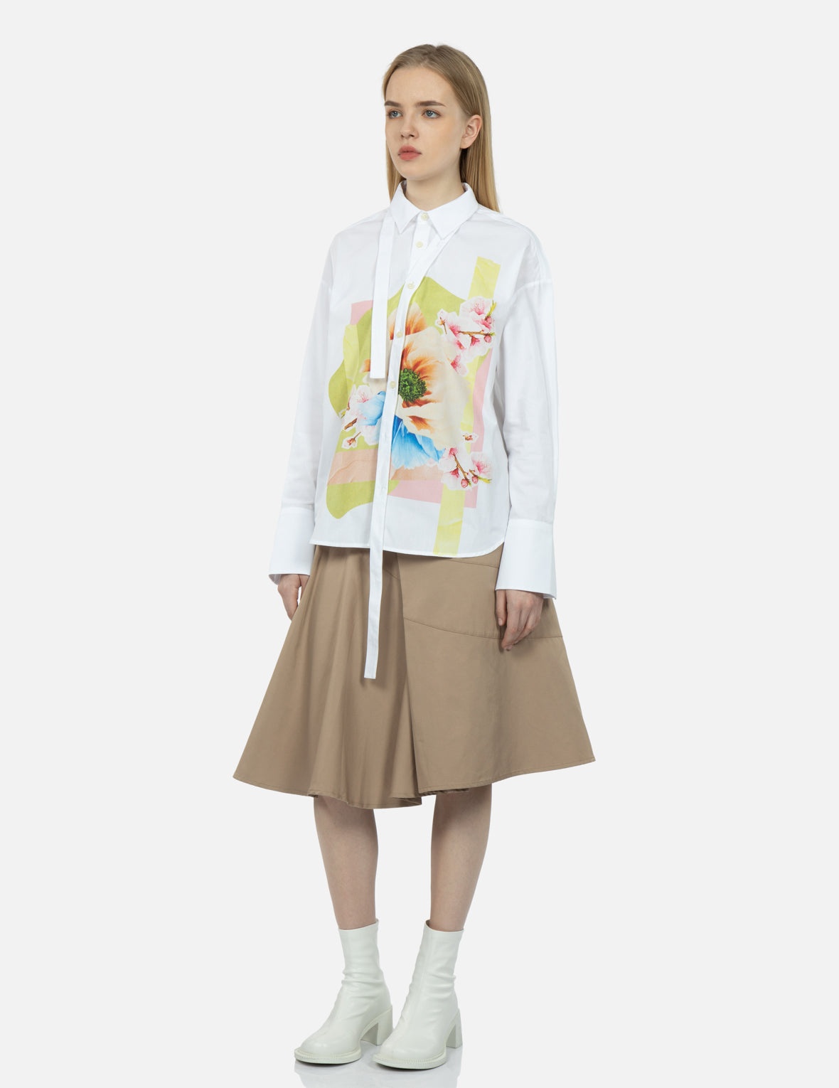 Foral Collage Print Oversized Shirt - 3