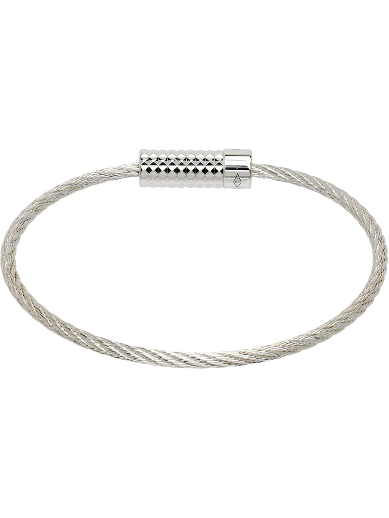 le gramme Pyramid Guilloche Cable 'le 9g' Bracelet outlook