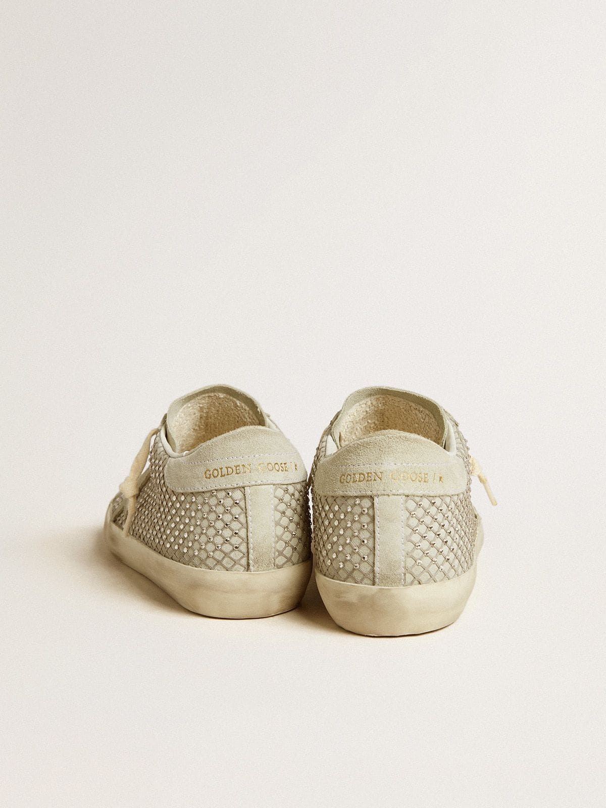 Super-Star with gray suede star and Swarovski crystal mesh - 4